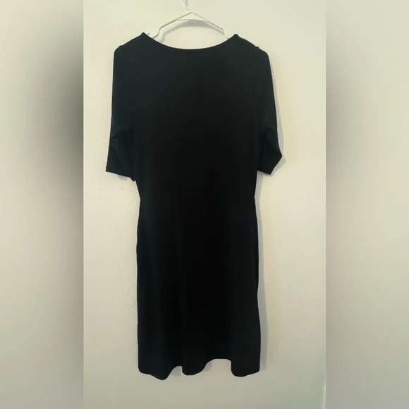 Betabrand Black 72 HR Jersey Half Sleeve Dress Knee Length Pockets Size Medium - Picture 4 of 10